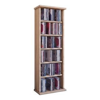 VCM CD Regal Holz Vostan | platzsparender CD Schrank für 102 CDs oder 36 DVDs | Maße: H. 92 x B. 31 x T. 18 cm | elegantes DVD Regal stehend | Blu ray  