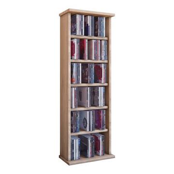 CD Regal Holz Vostan | platzsparender CD Schrank für 102 CDs oder 36 DVDs | Maße: H. 92 x B. 31 x T. 18 cm | elegantes DVD Regal stehend | Blu ray