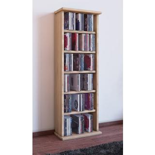 VCM CD Regal Holz | CD Regal mit Platz für 150 CDs oder 65 DVDs oder 36-Videos | Maße: H. 92 x B. 31 x T. 18 cm | elegantes DVD Regal stehend | Blu ray  