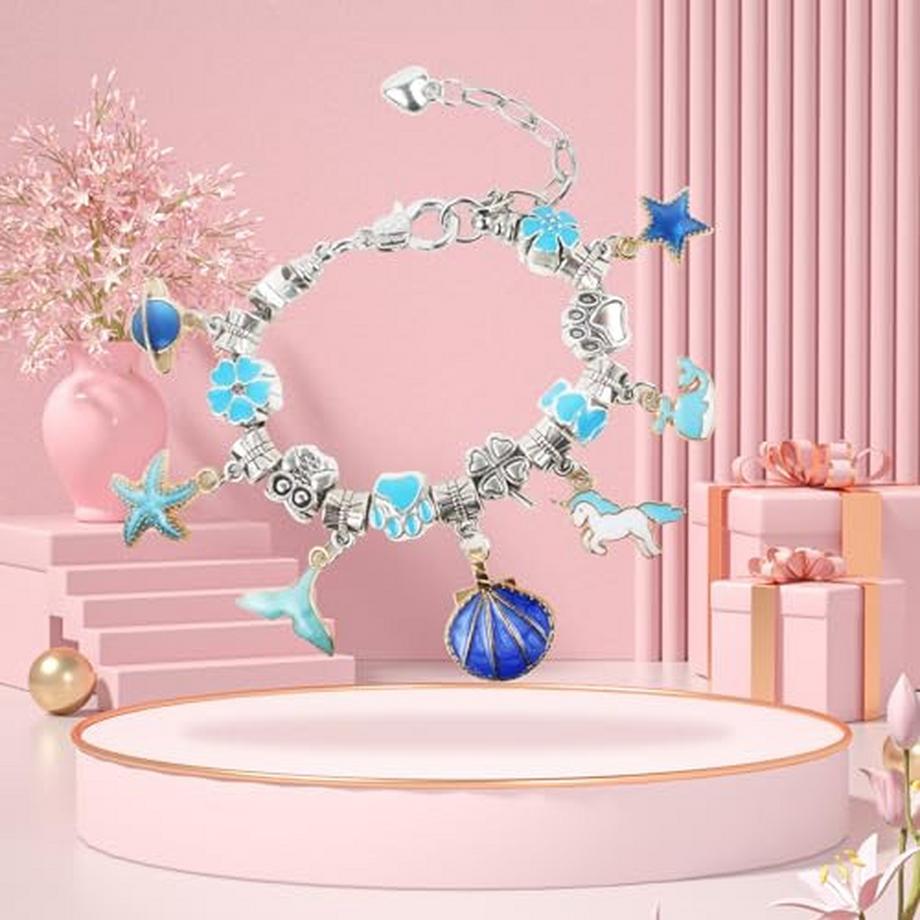 Activity-board  Kinder machen Armbänder selbst, machen Armbänder Mädchen Einhorn Meerjungfrau Kinderschmuck 