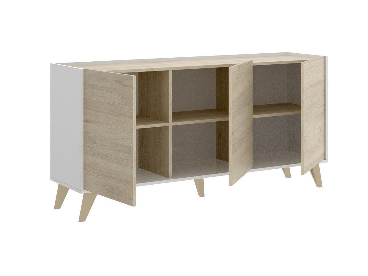 Vente-unique Credenza KOLYMA 3 ante Colore Quercia e Bianco  