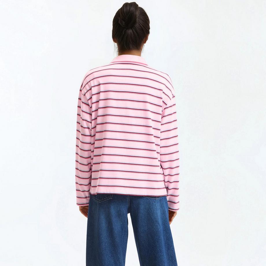 La Redoute Collections Gestreiftes Langarm Poloshirt  