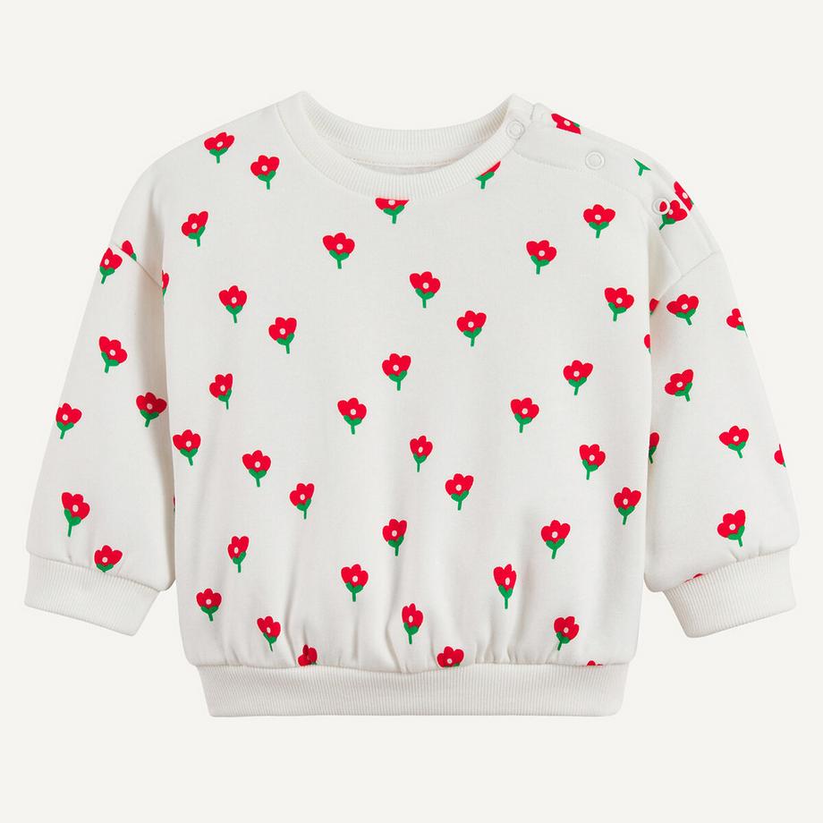 Sweatshirt mit Rundhalsausschnitt und Druckknöpfen