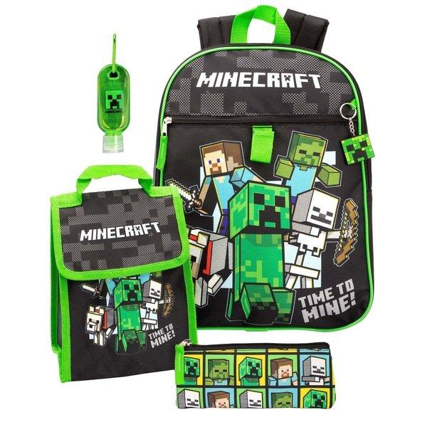 MINECRAFT  Ensemble Sac à dos TIME TO MINE 