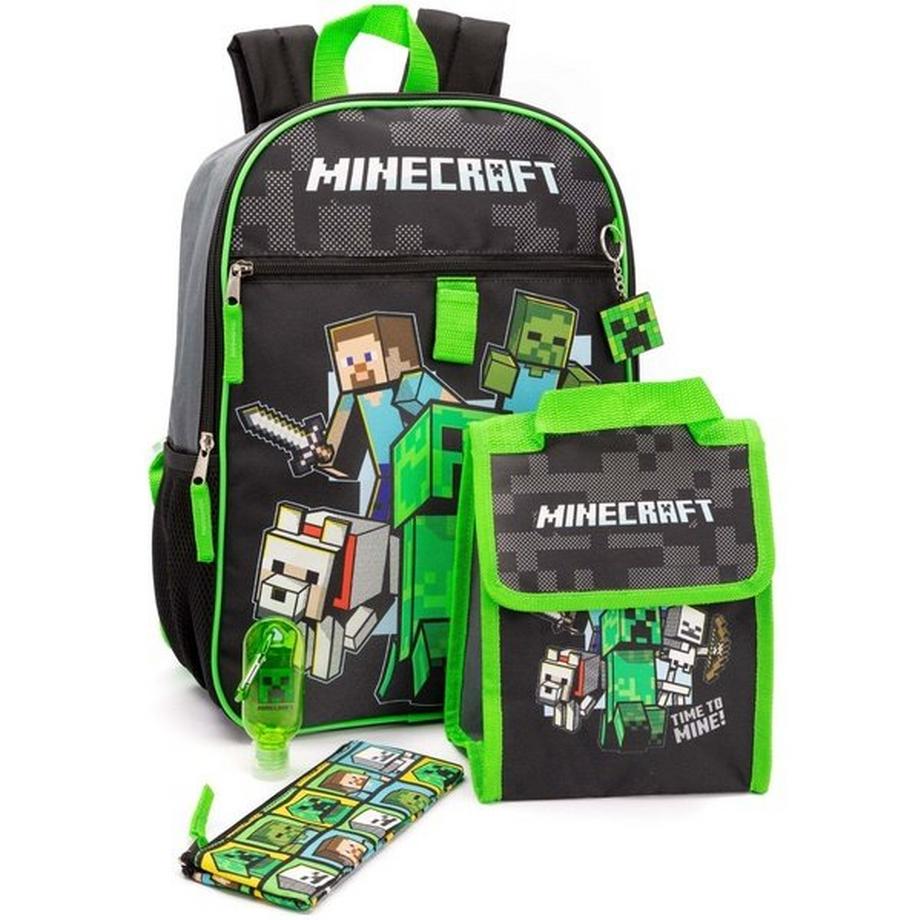 MINECRAFT  Ensemble Sac à dos TIME TO MINE 