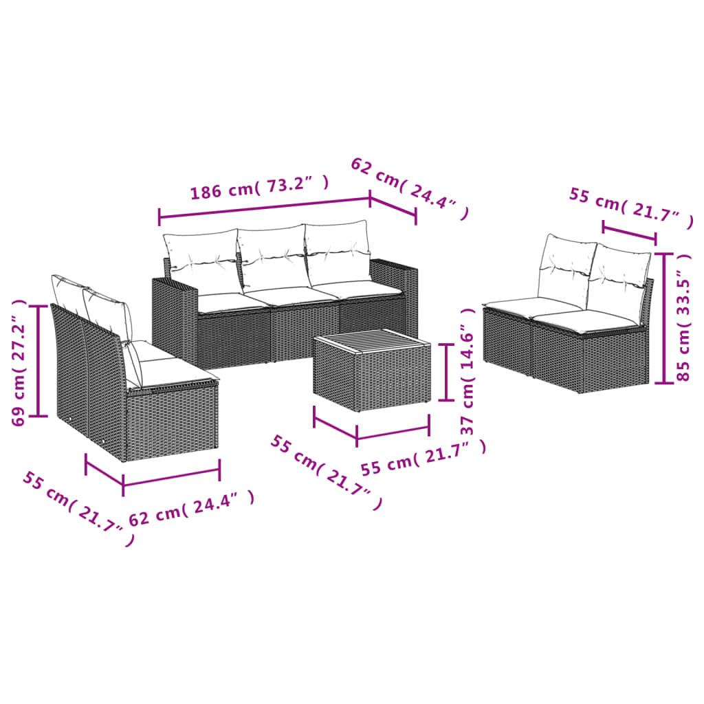 VidaXL Ensemble de canapés de jardin rotin synthétique  