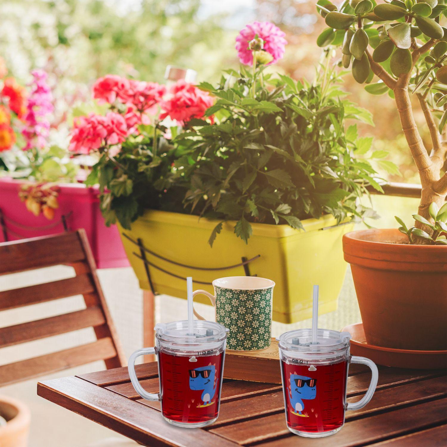 Northix 2er-Set Kindergläser mit Dinosaurier-Motiven  