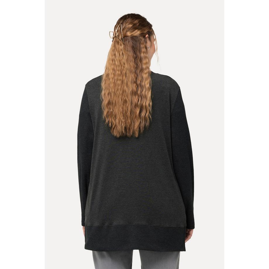 Ulla Popken Veste en Molleton Ouverte Manches Longues Texture Gaufre  