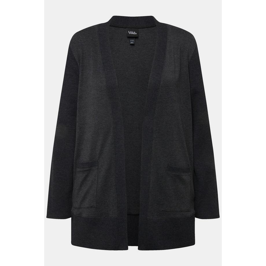 Ulla Popken Veste en Molleton Ouverte Manches Longues Texture Gaufre  