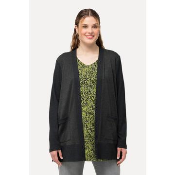 Veste en molleton, texture gaufrée. Coupe ouverte, manches longues.