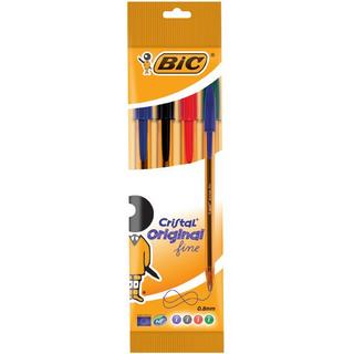 BiC  BIC 872725 stylo à bille Noir, Bleu, Vert, Rouge Fin 4 pièce(s) 