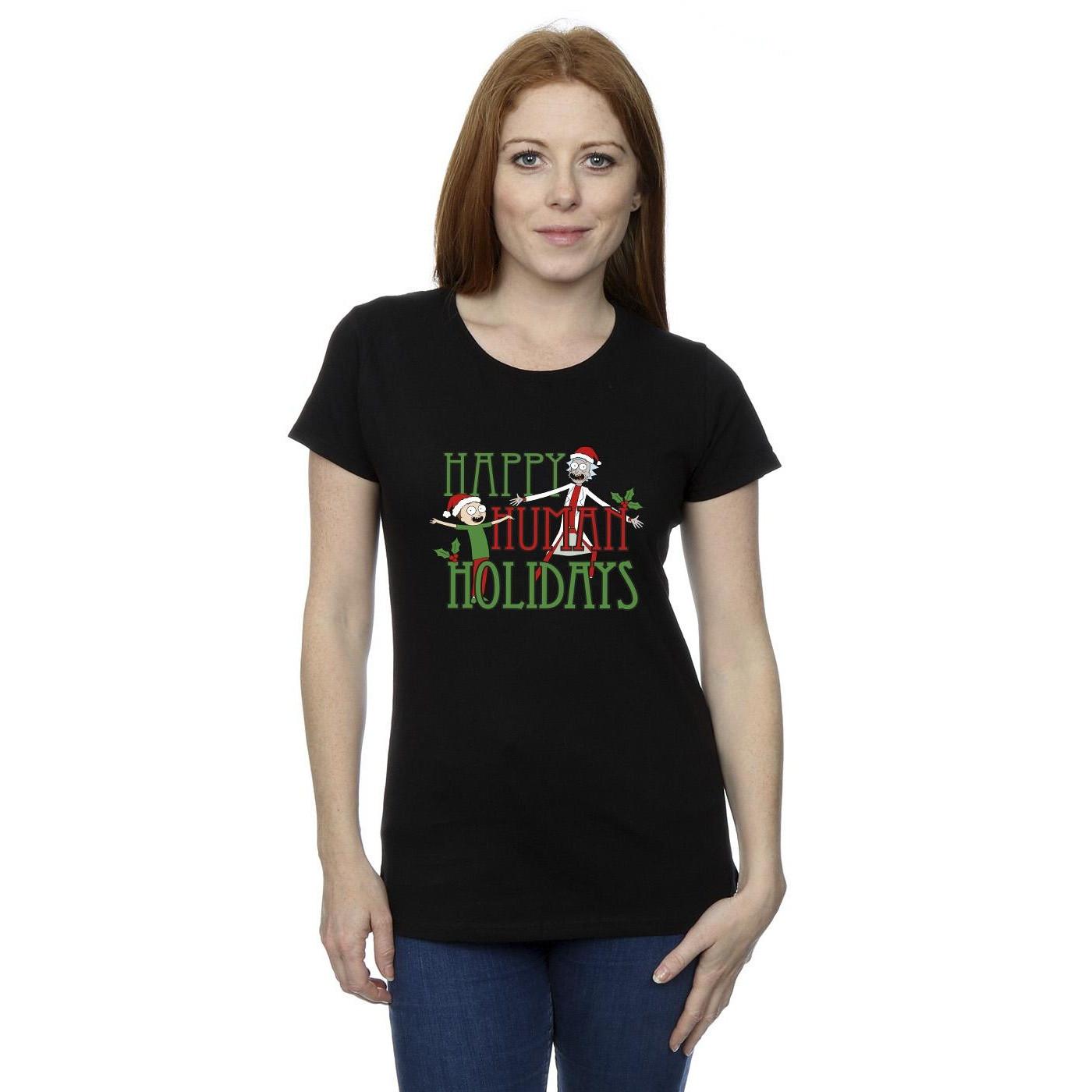 Rick And Morty  Happy Human Holidays TShirt 