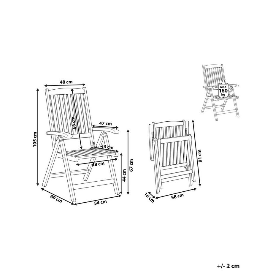 Beliani Gartenstuhl aus Akazienholz  AMANTEA  