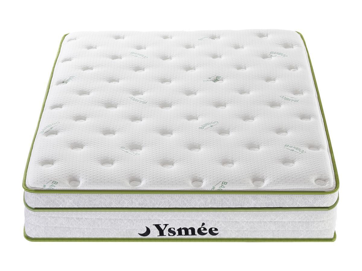 Ysmée Matelas 160 x 200 cm ressorts ensachés 5 zones et coutil bambou ép.28cm - PASIR de YSMÉE  