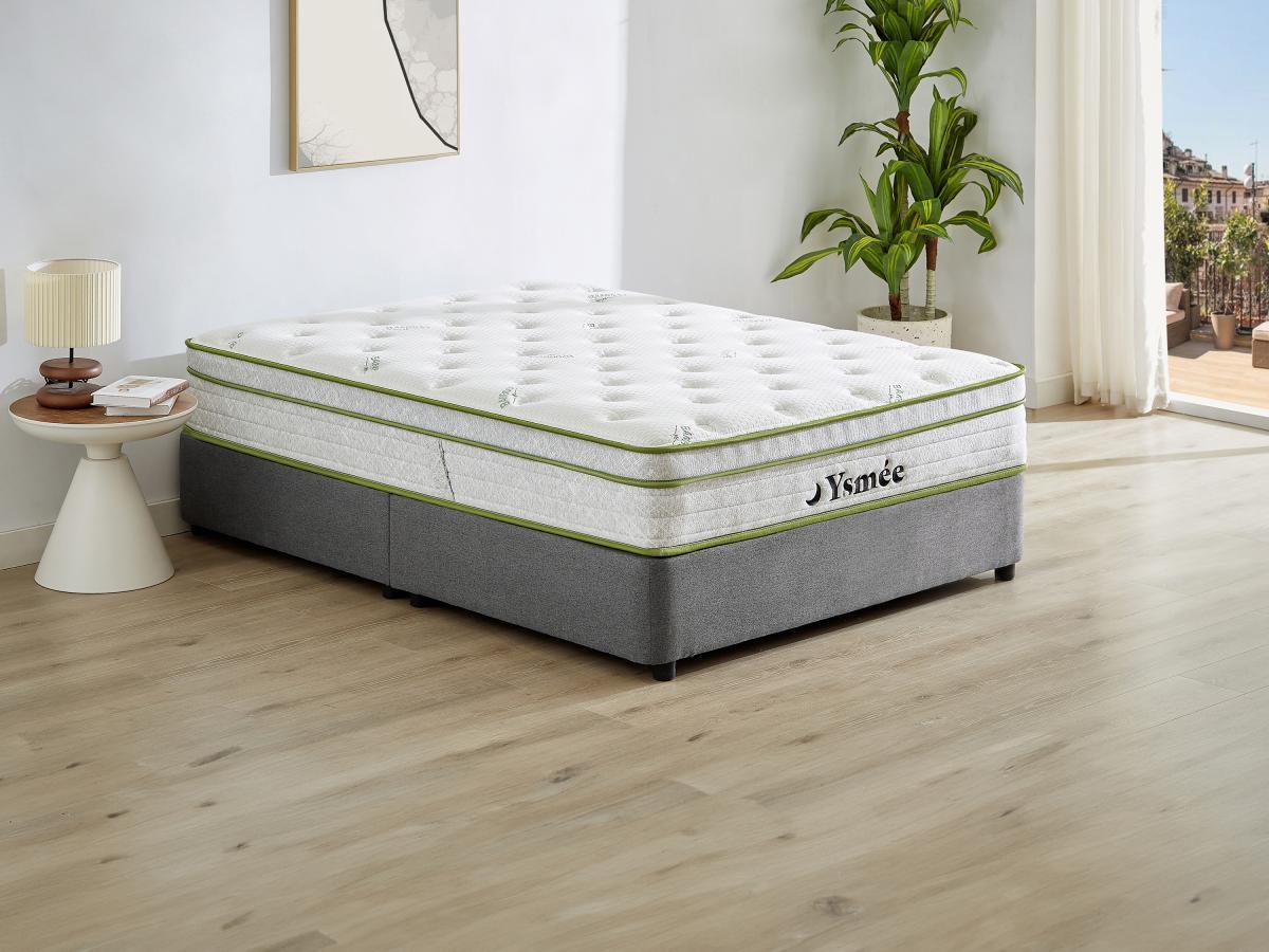 Ysmée Matelas 160 x 200 cm ressorts ensachés 5 zones et coutil bambou ép.28cm - PASIR de YSMÉE  