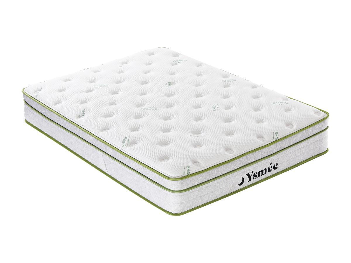 Ysmée Matelas 160 x 200 cm ressorts ensachés 5 zones et coutil bambou ép.28cm - PASIR de YSMÉE  