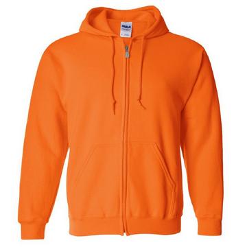 Mélange lourd Adulte Plein Zip Sweat à capuche Top