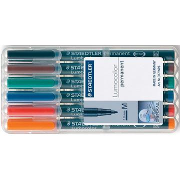 STAEDTLER Lumocolor permanent M  6 Farben assortiert