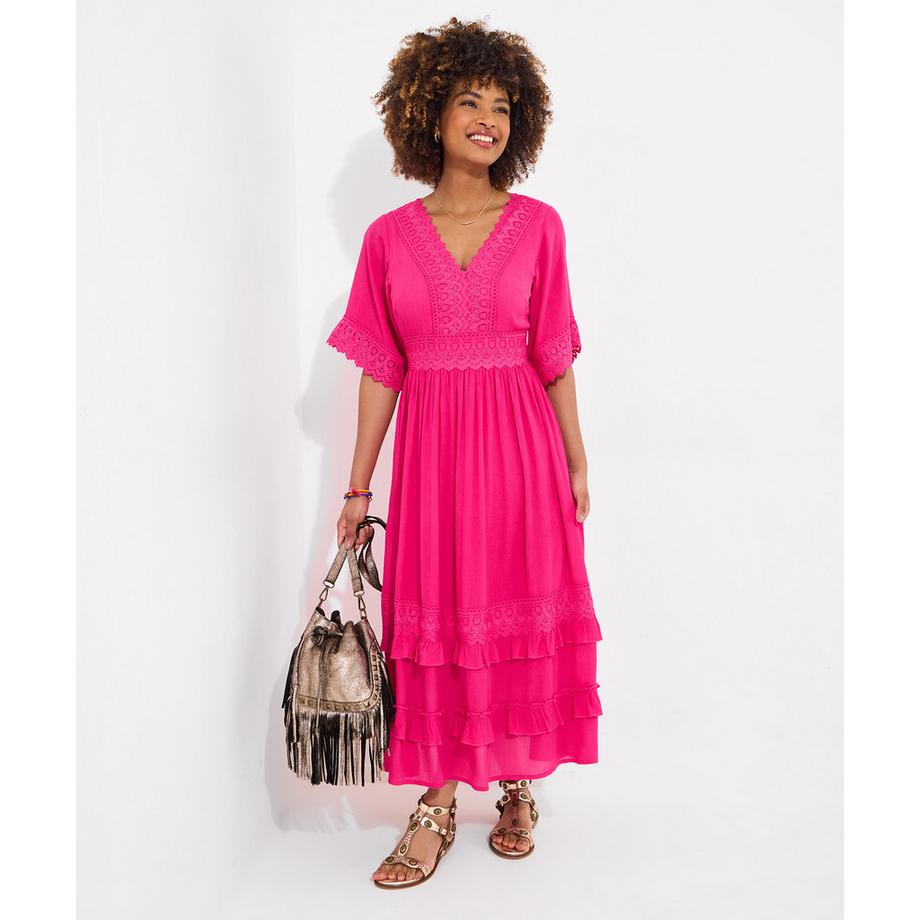 Joe Browns PETITE Boho Maxikleid Spitzenbesatz  