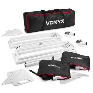 Vonyx  Vonyx DJP165 DJ Sol Métal Noir, Blanc 