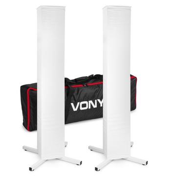 Vonyx DJP165 DJ Pavimento Metallo Nero, Bianco