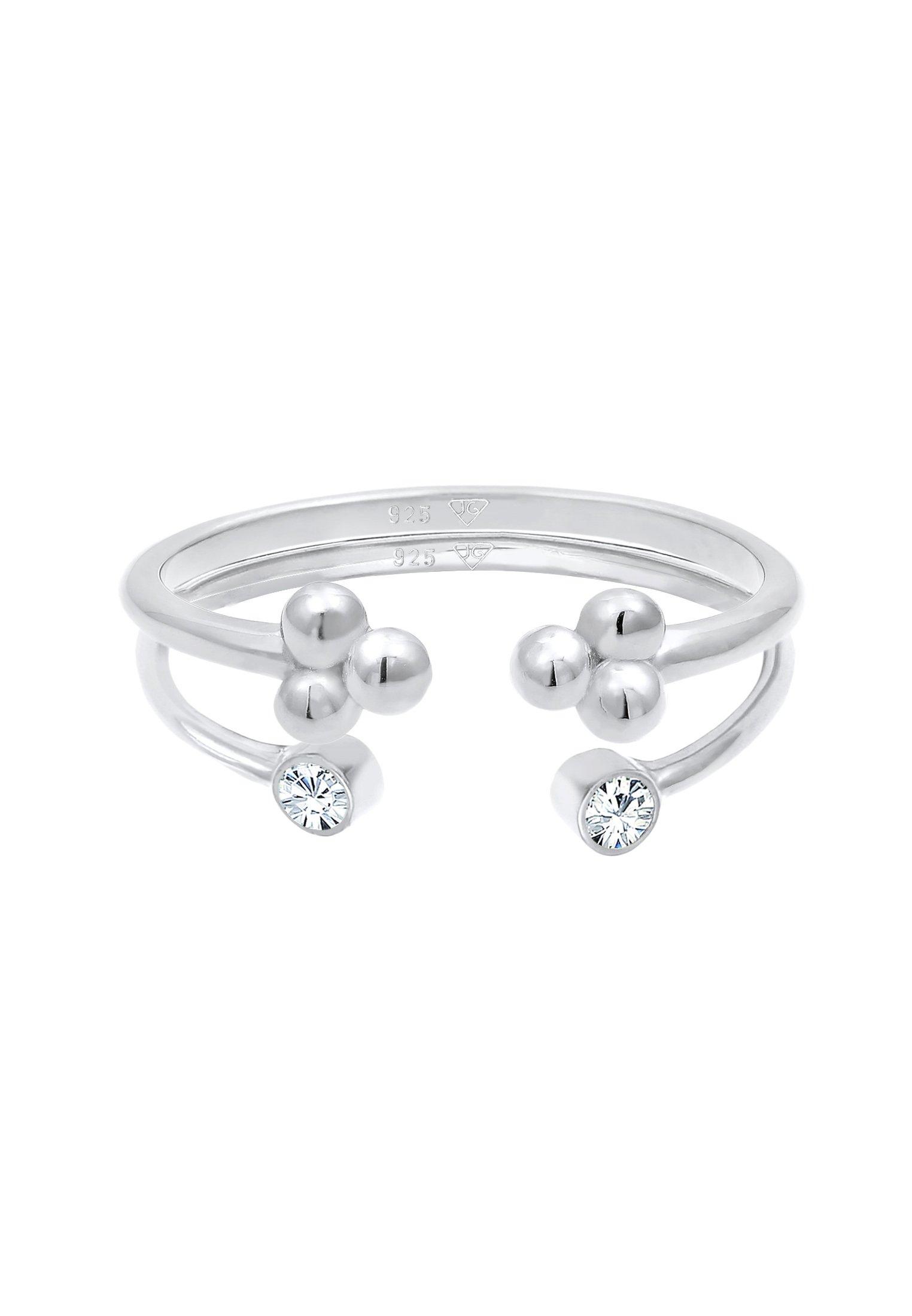 Elli  Ring Kristall Kugel Elegant Offen Ring Set 