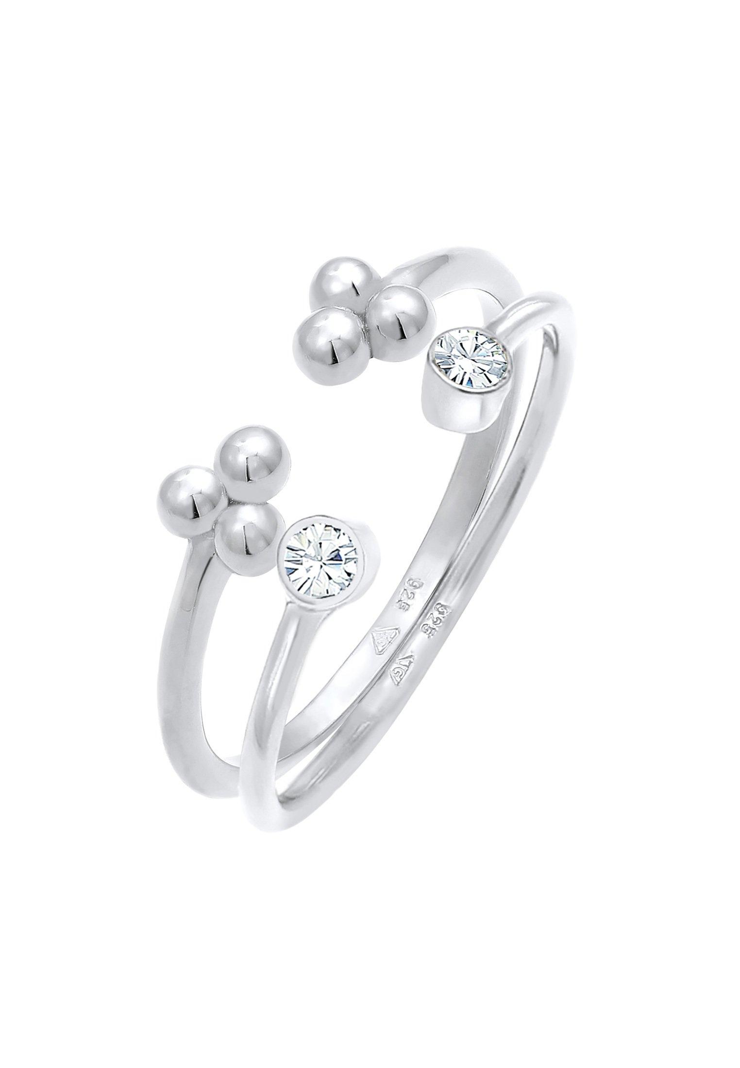 Elli  Ring Kristall Kugel Elegant Offen Ring Set 