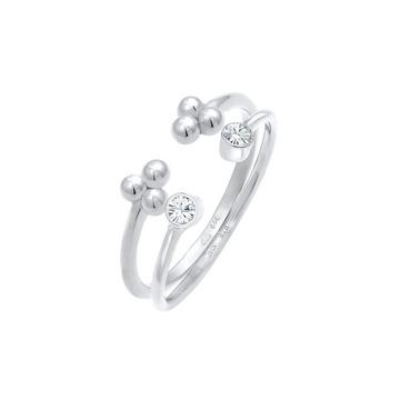 Ring Kristall Kugel Elegant Offen Ring Set