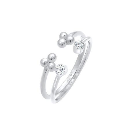 Elli  Ring Kristall Kugel Elegant Offen Ring Set 