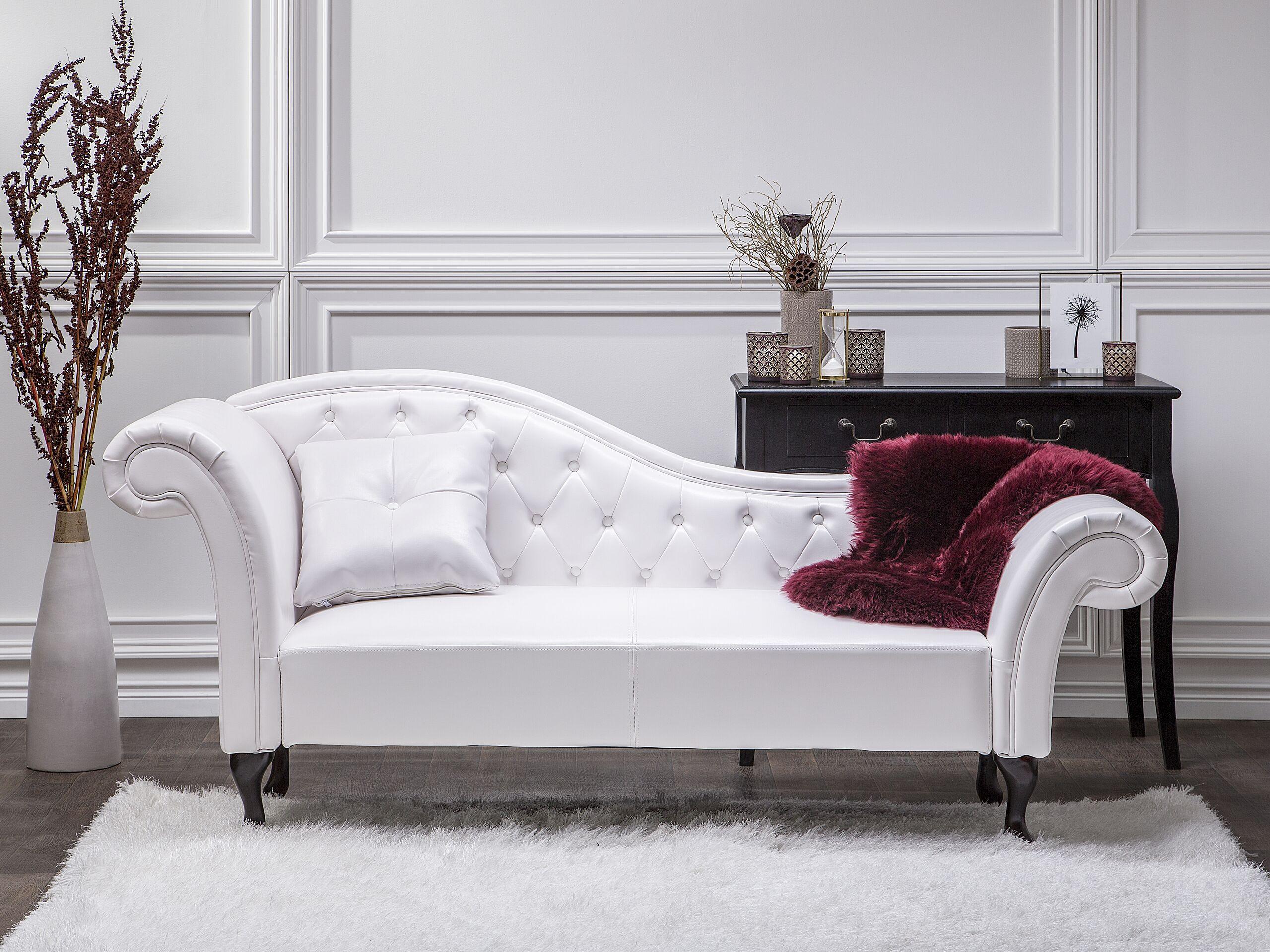 Beliani Chaise longue côté gauche en Cuir PU Glamour LATTES  