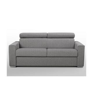 Vente-unique Schlafsofa 3-Sitzer - Liegefläche mit Lattenrost: 140 cm - Matratze: 18 cm mit Memory Schaum - Stoff - Grau - VIZIR  