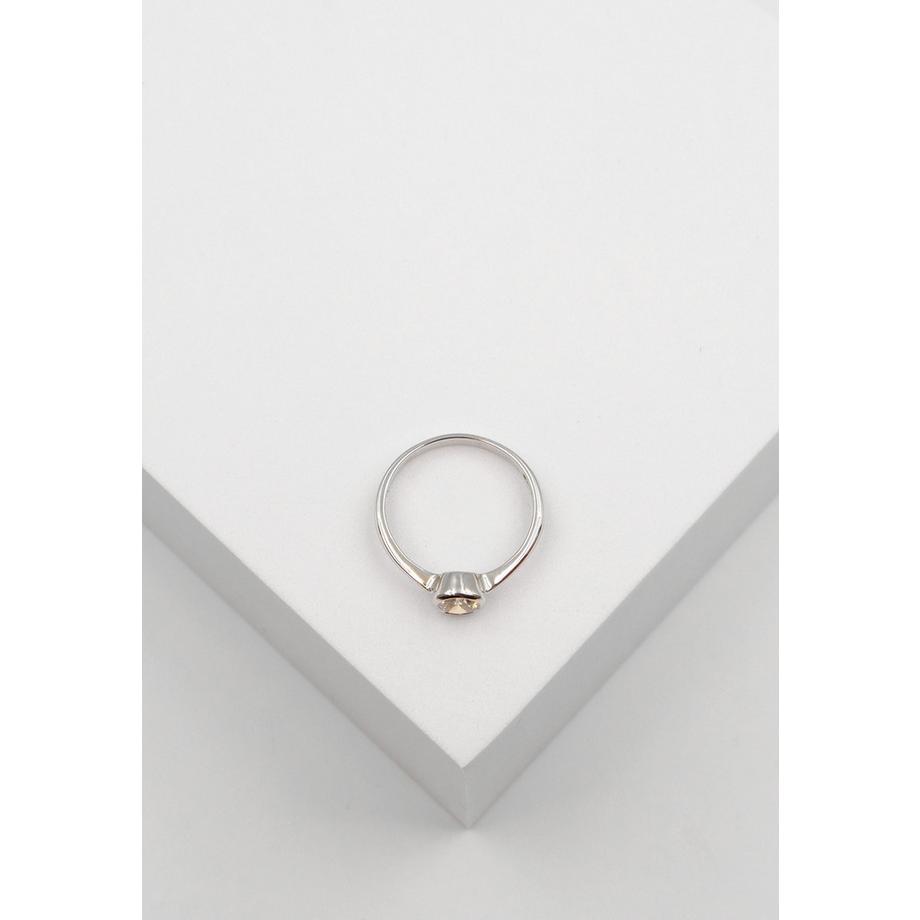 MUAU Schmuck  Bague en or blanc 750 zircone 