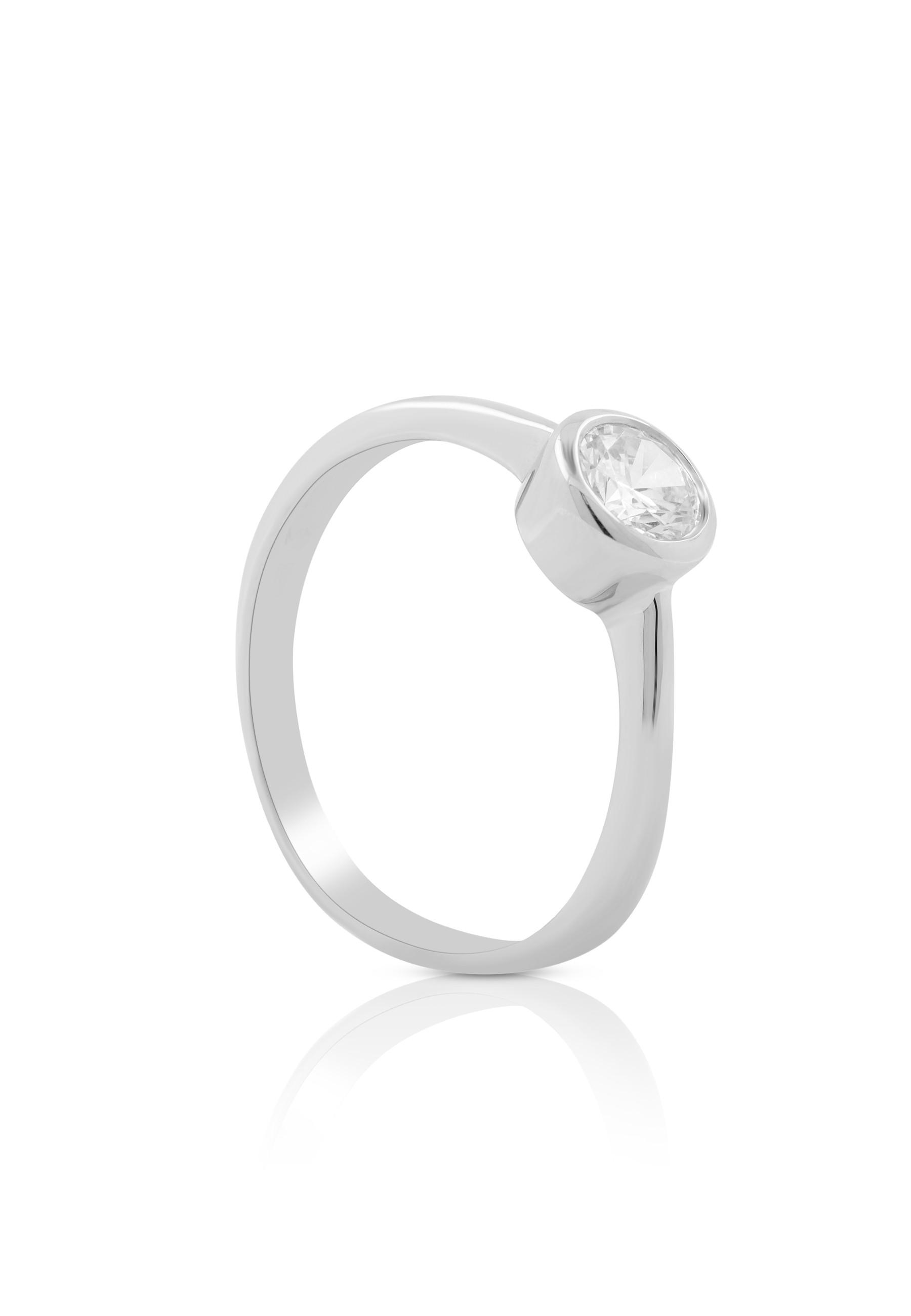 MUAU Schmuck  Ring Weissgold 750 Zirkonia 