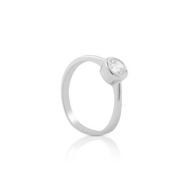 Bague en or blanc 750 zircone