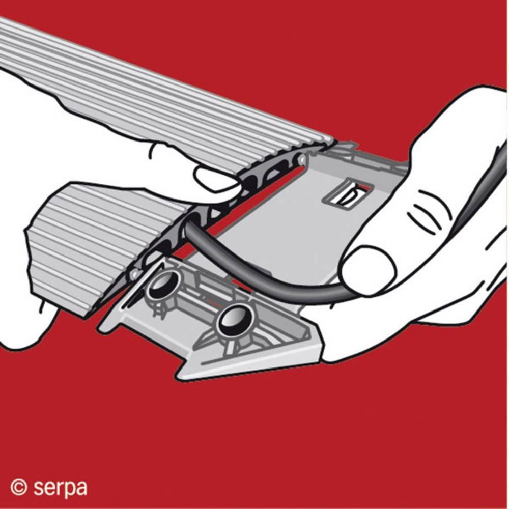 Serpa  Ponte passacavi  TPE (miscela speciale inodore di gomma) Rosso Numero canali: 5 3000 mm Contenuto: 1 p 