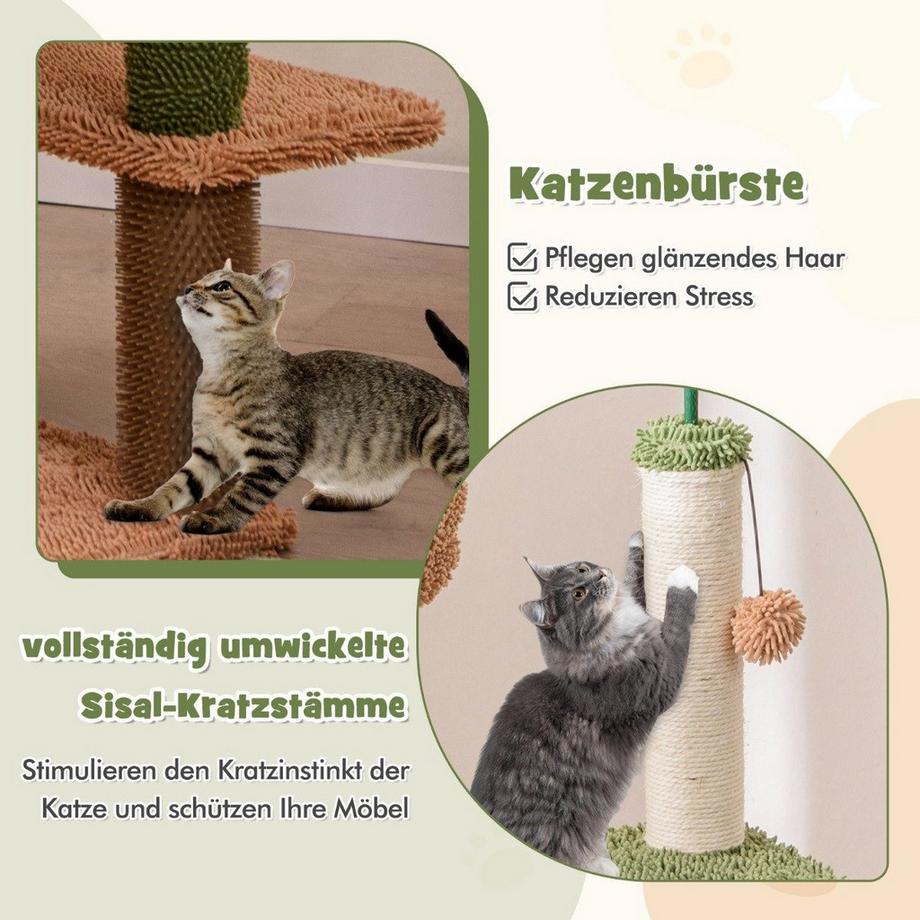 B2X  Arbre à chat pour chat domestique, tour à chat à plusieurs étages avec poteaux en sisal 