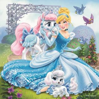 Ravensburger  Puzzle Palast Tiere - Belle, Cinderella und Rapunzel (3x49) 