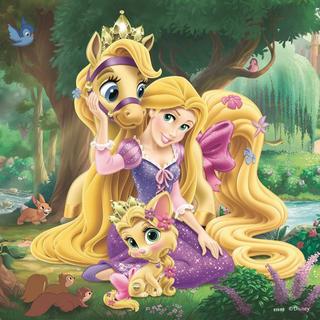 Ravensburger  Puzzle Palast Tiere - Belle, Cinderella und Rapunzel (3x49) 