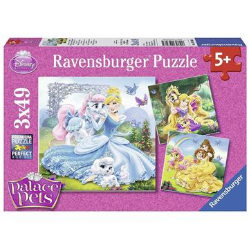 Puzzle Palast Tiere - Belle, Cinderella und Rapunzel (3x49)