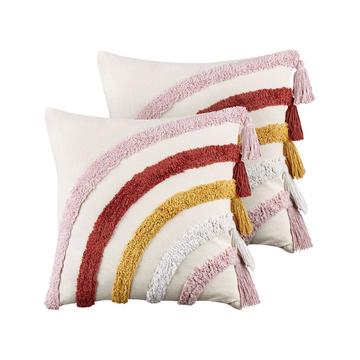 Lot de 2 coussins décoratifs en Coton Boho RAINSTAR