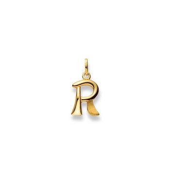 Pendentif lettre R or jaune 750, 20x10mm