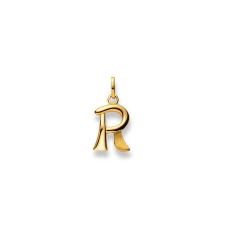 MUAU Schmuck  Pendentif lettre R or jaune 750, 20x10mm 