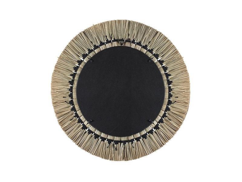 OZAIA Miroir rond en paille de mendong CHOKWE Naturel  