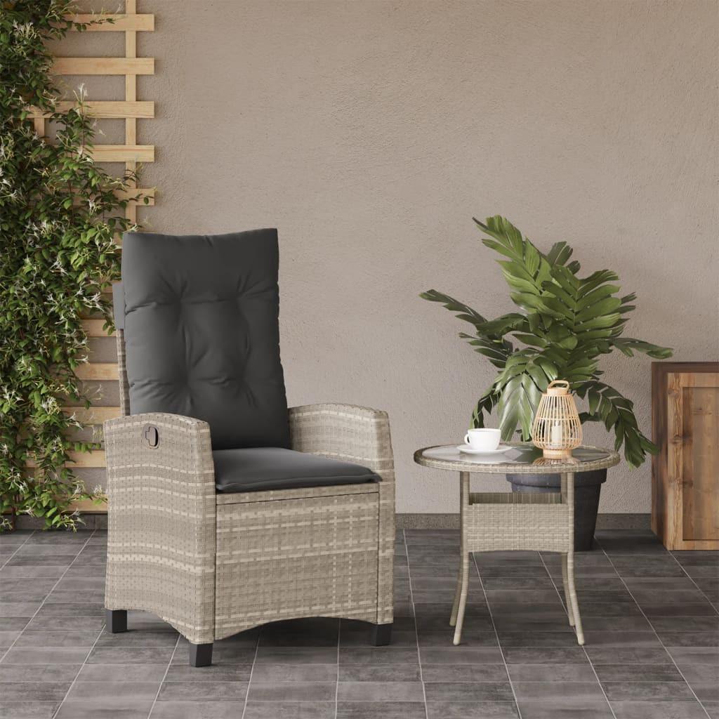 VidaXL Chaise de jardin inclinable rotin synthétique  