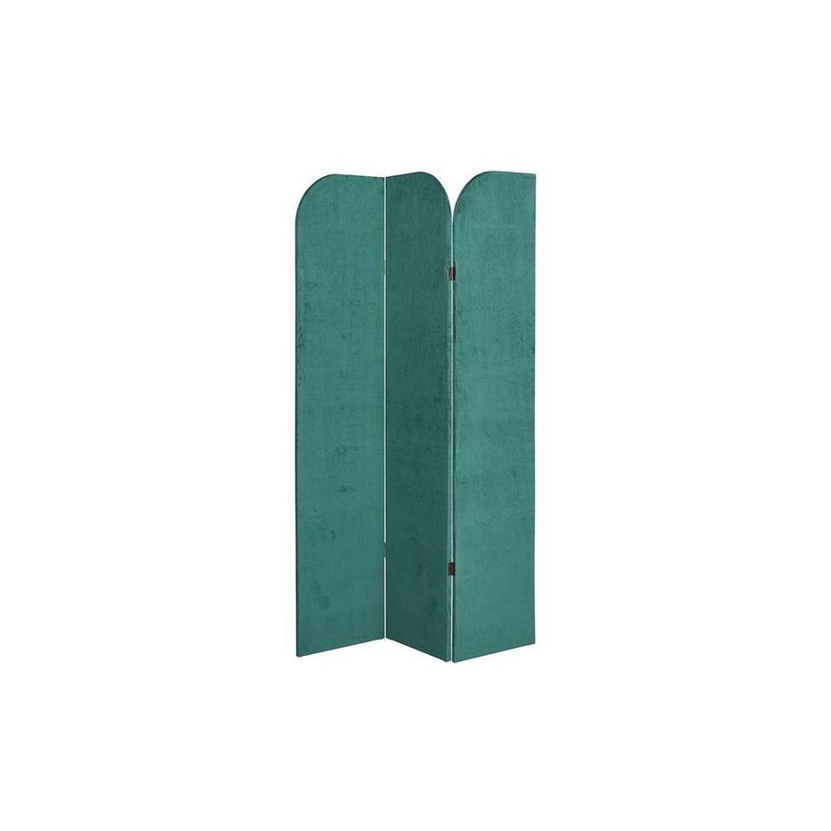 Paravent 3 pans en velours uni 120 x 180 cm VELVET - Vert
