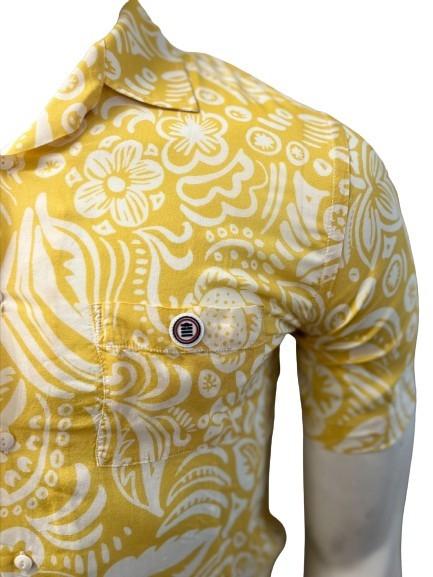 Serge Blanco Camicia Maniche Corte Fantasia Floreale  