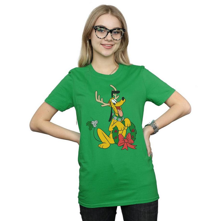 Disney Pluto T-Shirt Couronne de Noël  