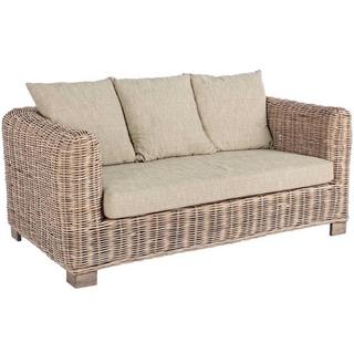 mutoni Gartensofa Rattan mit Kissen Fortaleza (2-Sitzer)  