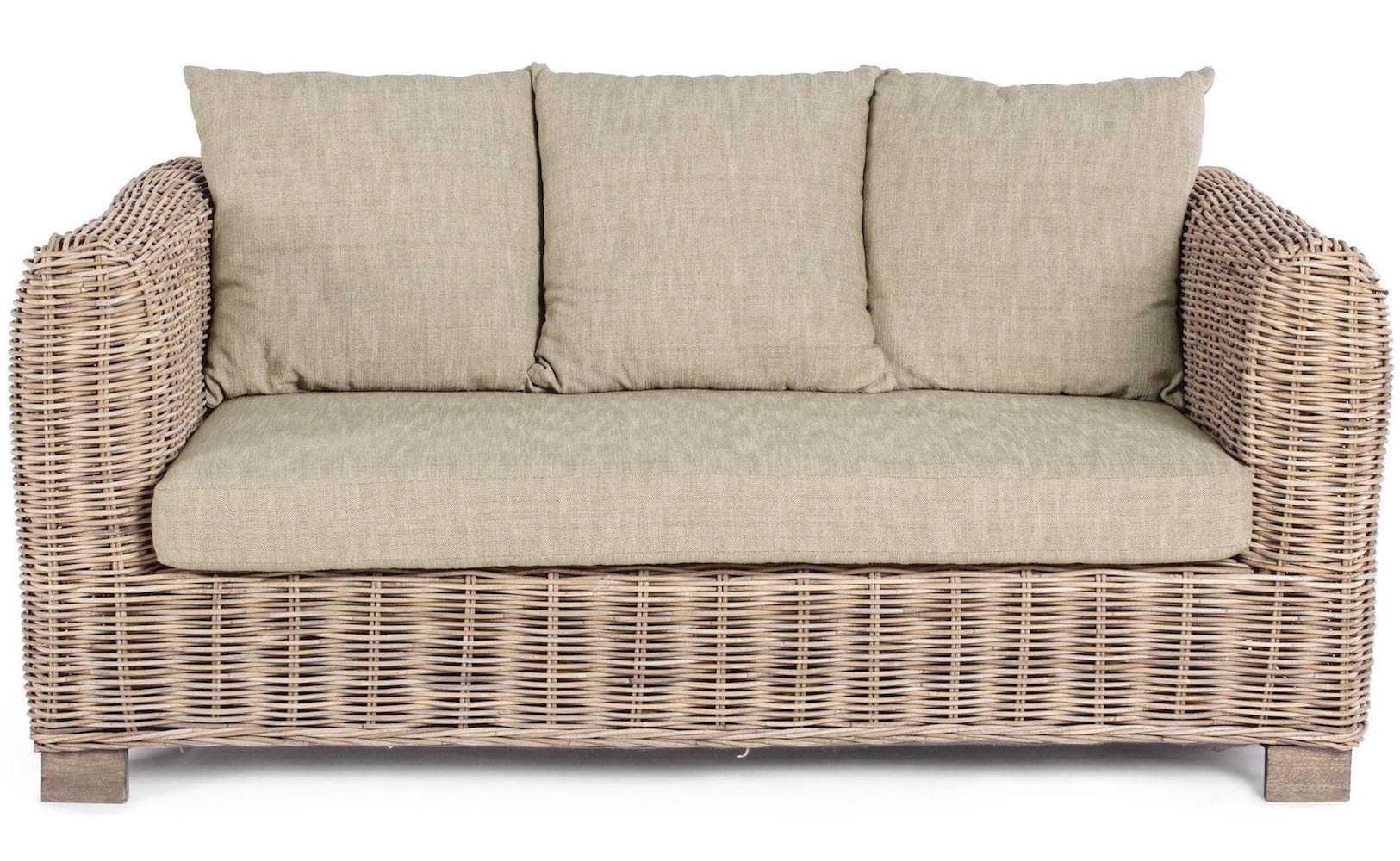 mutoni Gartensofa Rattan mit Kissen Fortaleza (2-Sitzer)  