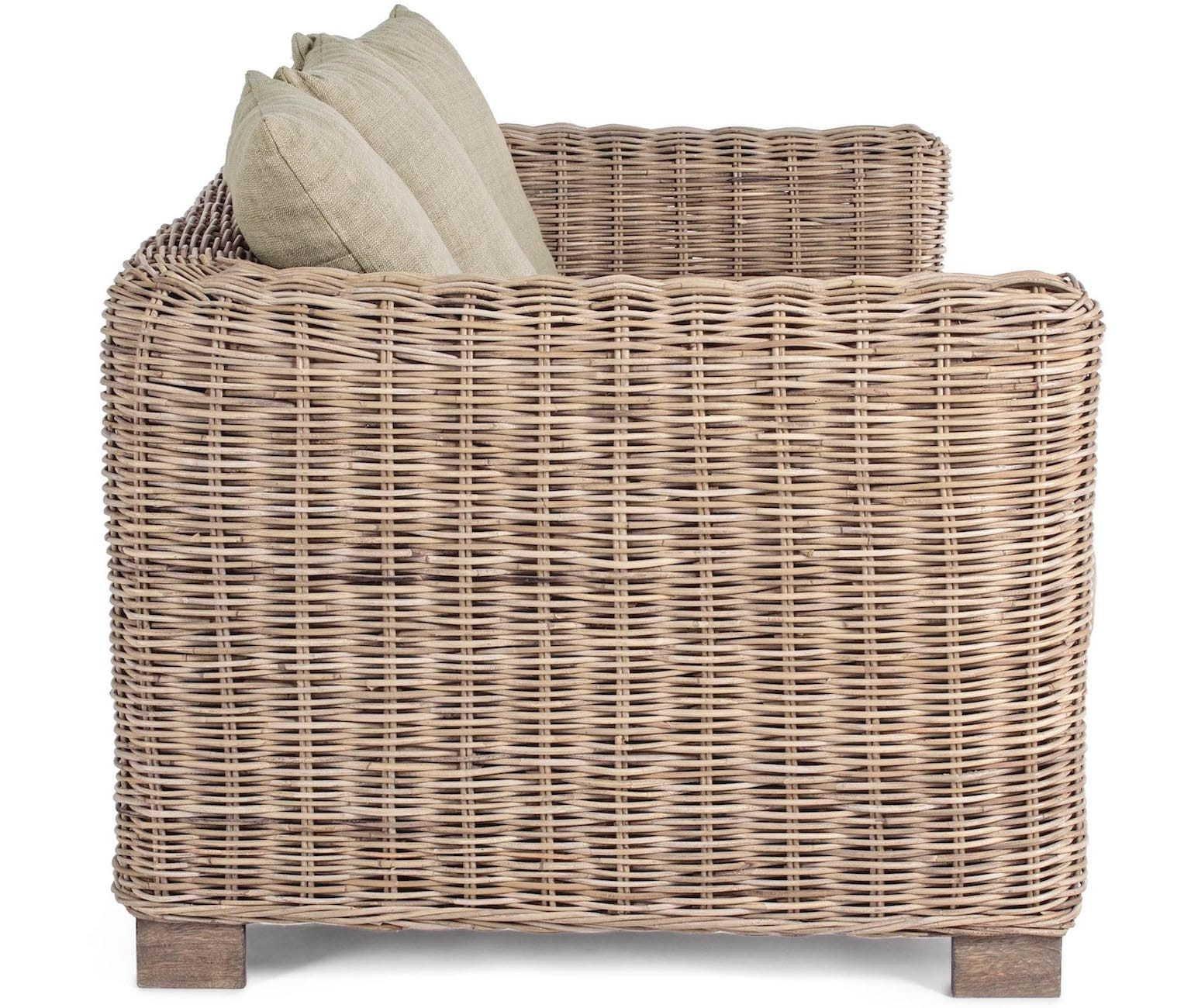 mutoni Gartensofa Rattan mit Kissen Fortaleza (2-Sitzer)  